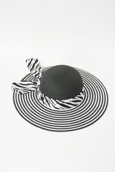 Hut Lady, Sommerhut, Zebra-Look mit Hutband, Sonnenschutz, Urlaub