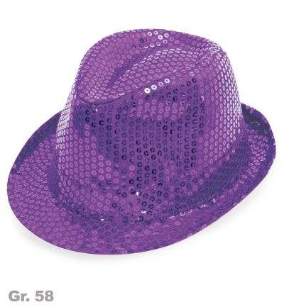 Paillettenhut, sortierte Farben, Gr. 58 cm, Mottoparty, Partyhut, Karneval