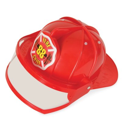 Feuerwehr-Helm mit beweglichem Visier rot Größe variabel Feuerwehrchef Rollenspiel
