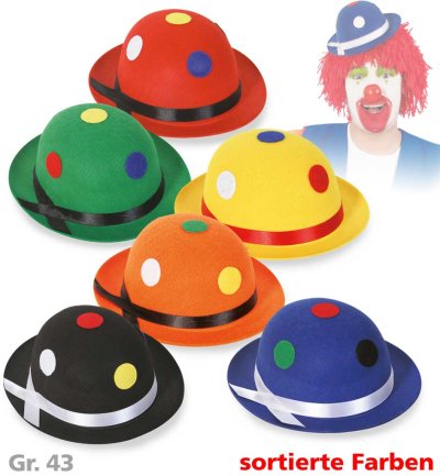 Mini-Melone, sortierte Farben, mit Punkten, Gr. 43 cm, Karneval, Mottoparty, Accessoire