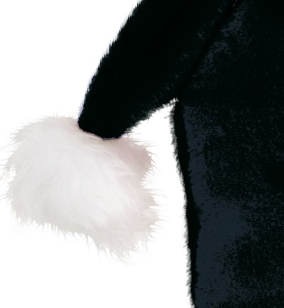 Mütze "Nikolaus" Plüsch schwarz-weiß