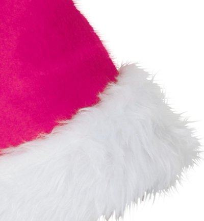 Mütze "Nikolaus" Plüsch pink Weihnachtsmütze Kopfbedeckung