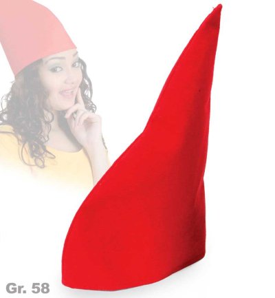 Zwergenmütze, sortierte Farben, Gr. 58 cm, Karneval, Mottoparty, Accessoire, Fasching