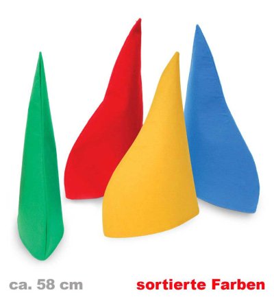 Zwergenmütze, sortierte Farben, Gr. 58 cm, Karneval, Mottoparty, Accessoire, Fasching