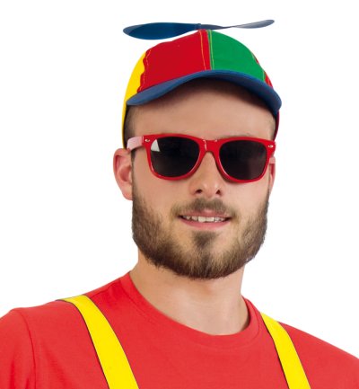 lustige Cap mit Propeller bunt