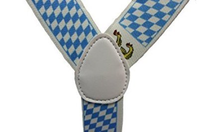 Bayerische Hosenträger Volksfest, Bierfest Blau Weiß Kariert