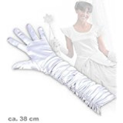 Damenhandschuhe Satinoptik sortierte Farben Länge ca. 38 cm Handschuhe rot weiß schwarz