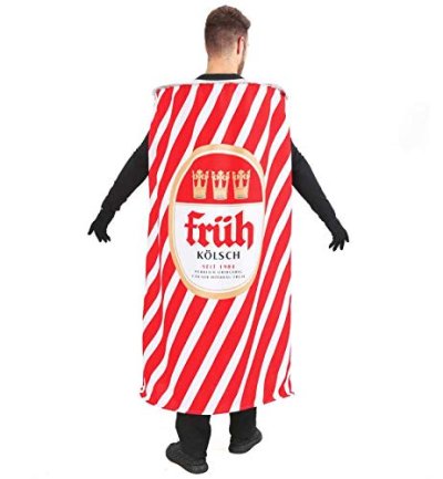 Kostüm - Set Kölsch, 2-teilig Kostüm Bierdose und Seppl Hut, Rot - weiß | Einheitsgröße für Erwachsene | Köllee alaaf, Köln, Karneval