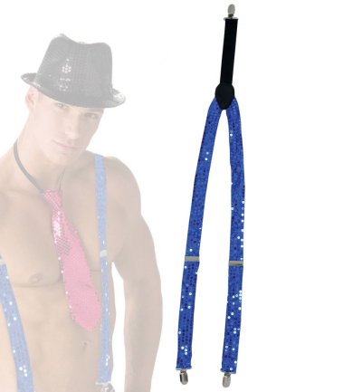 Paillettenhosenträger, sortierte Farben, Karneval, Accessoire, Party, Silvester