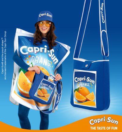 Capri-Sun Umhängetasche „Orange“ – Offizielles Lizenzprodukt | Schultertasche in Blau mit Markenlogo | Cooler Freizeitbegleiter für Erwachsene & Fans