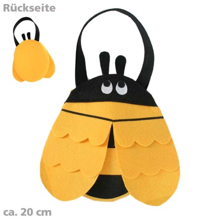 Filztasche Biene, ca. 20 cm, Tasche, Mottoparty, Karneval