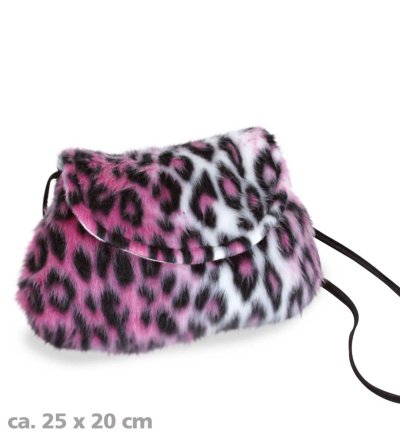 Plüsch-Taschen, Leo pink, Karneval, Mottoparty, Accessoire