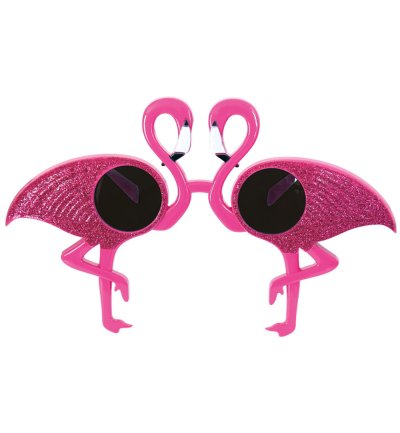 Brille Flamingo in pink - Glitzer, Paradiesvogel, Sommer, Junggesellinnenabschied, Karneval, Mottoparty
