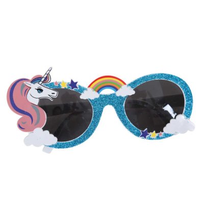 Einhornbrille  Unicorn Sonnenbrille Regenbogen Glitzerbrille Partybrille Rainbow mehrfarbig Mottoparty Märchen