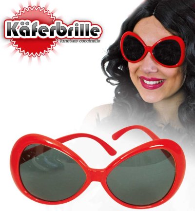 Käfer-Brille, rot, Sonnenbrille