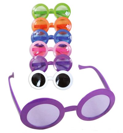 Brille Cool in verschiedenen Farben, Party, runde Spass-Brille, UV 400