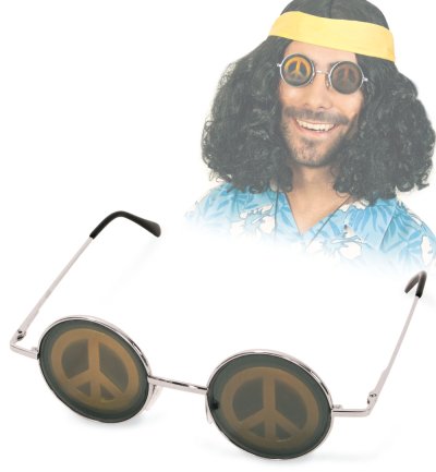 Brille Peace, Hippie, Karneval, Fastnacht, Schlagerparty