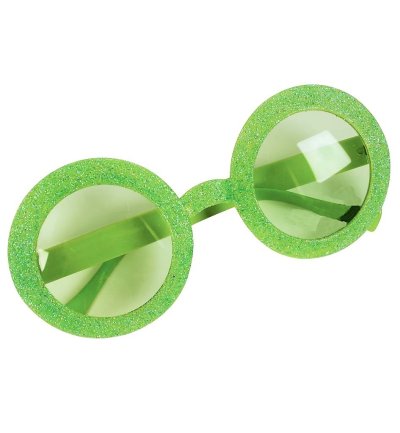 Glitterbrille in verschiedenen Farben, Party, runde Spass-Brille, UV 400