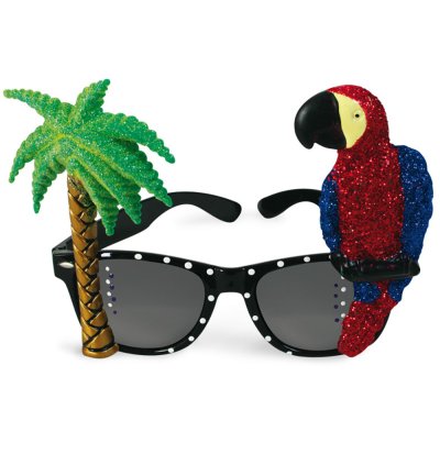 Brille Karibik, Palme, Papagei, Flamingo, sortierte Modelle