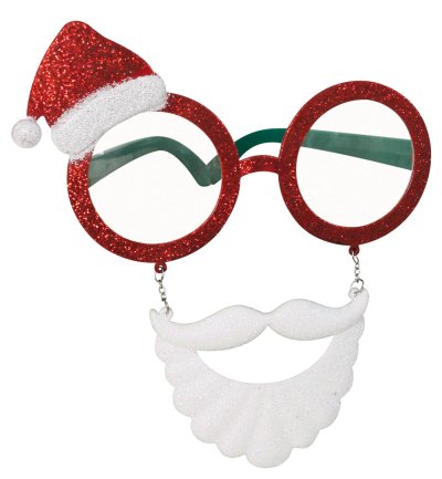 Brille " Weihnachtsmann ", mit Bart, ideal für den Weihnachtsmarkt oder Weihnachtsfeiern