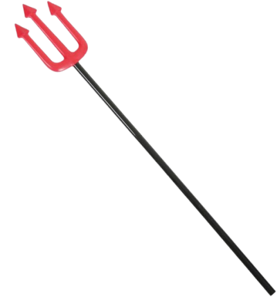 Teufel Kostüm – Umhang mit Dreizack & Schmink-Set – Größen 98, 104/116, 128/140