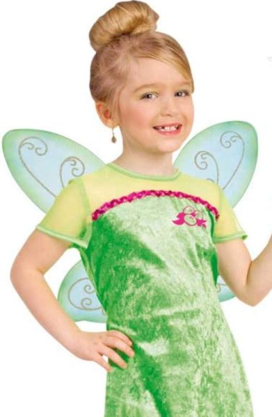 Kinderkostüm-Set Fee Liliane, 2-tlg. Kleid und Flügel, grün, Märchen, Karneval, Geburtstag, Mottoparty