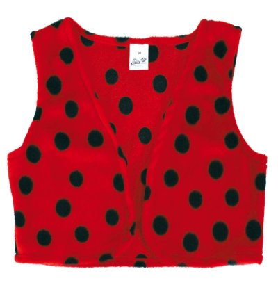 Damenkostüm-Set Marienkäfer, 2-TLG Plüsch - Weste und Haarreif mit Fühler, rot, schwarz | M, XL | Tierkostüm, Karneval, Fasching, Mottoparty