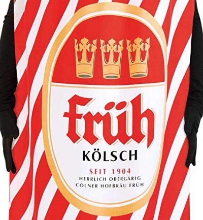 Kostüm - Set Kölsch, 2-teilig Kostüm Bierdose und Seppl Hut, Rot - weiß | Einheitsgröße für Erwachsene | Köllee alaaf, Köln, Karneval