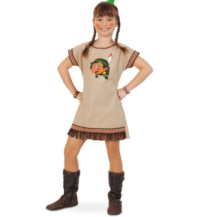 Kinderkostüm Indianerin Lani Kleid mit Stirnband Wilder Westen Ureinwohner Amerika Gr 104 - 128