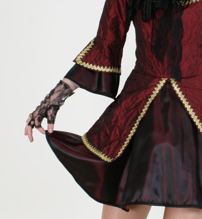 Spitzenhandschuhe mit Halben Fingern in Schwarz Halloween Karneval Accessoire