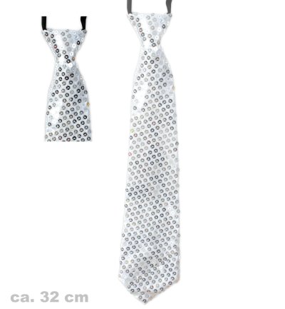 Silvesterkrawatte, gold und silber sortiert, ca. 32 cm, Party, Silvester, Karneval