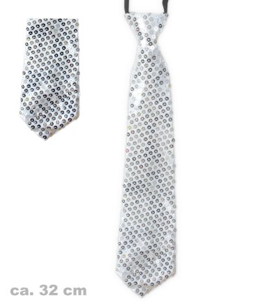 Silvesterkrawatte, gold und silber sortiert, ca. 32 cm, Party, Silvester, Karneval