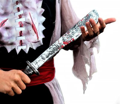 klassische Halloween-Machete, ca. 47 cm, blutverschmiert, gruselig, Horror, Halloween
