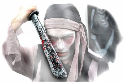 klassische Halloween-Machete, ca. 47 cm, blutverschmiert, gruselig, Horror, Halloween