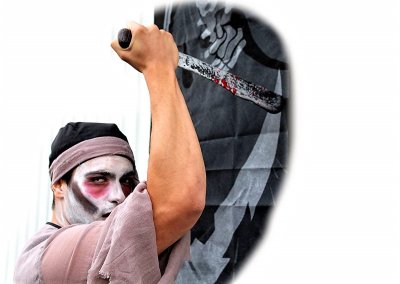 klassische Halloween-Machete, ca. 47 cm, blutverschmiert, gruselig, Horror, Halloween