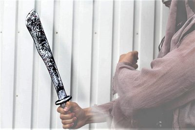 klassische Halloween-Machete, ca. 47 cm, blutverschmiert, gruselig, Horror, Halloween