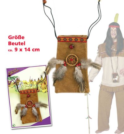 Medizinbeutel ca. 9 x 15 cm, Indianer, Karneval, Accessoire