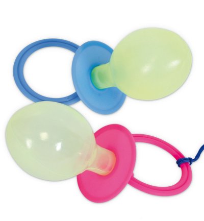 Schnuller, sortierte Farben, ca. 18 cm, Karneval, Accessoire, Scherzartikel