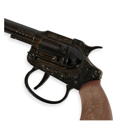 Spielzeugrevolver Sheriff Revolver Spielzeugpistole 100 Schuss, Zündplättchen Colt mit Kurzlauf, Cowboy, Ranger, Wilder Westen