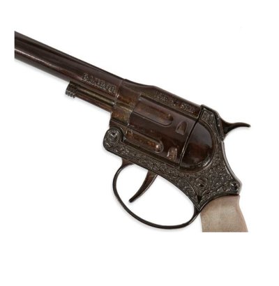 Spielzeugrevolver Sheriffrevolver Spielzeugpistole 100 Schuss, Zündplättchen Colt mit Langlauf, Cowboy, Wilder Westen