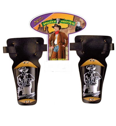 Doppelholster ca. 90 cm, Karneval, Accessoire, Cowboy, Sheriff