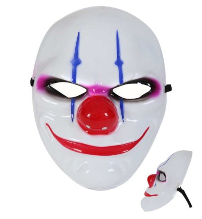 Clown-Maske Halbmaske Horrormaske Halloween Gruselmaske