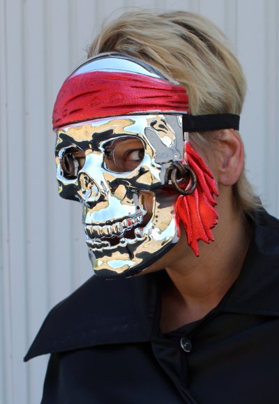 Piratenmaske, sortierte Farben, Halloween, Karneval, Mottoparty, Pirat