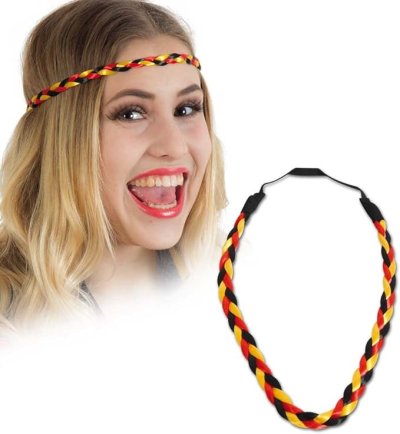 Haarband Fan, Deutschland, WM, EM, geflochtener Haarschmuck