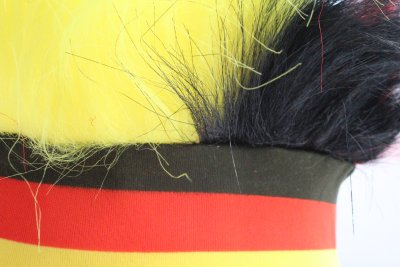 Stirnband FAN mit Haar, Accessoire Deutschland, Fußball, WM, EM, schwarz-rot-gelb