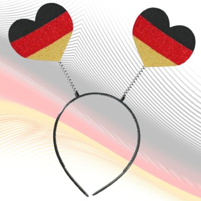 Haarreif Fan mit Herzen mit GRATIS Tattoos Fan Accessoire Deutschland