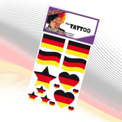 Haarreif Fan mit Herzen mit GRATIS Tattoos Fan Accessoire Deutschland