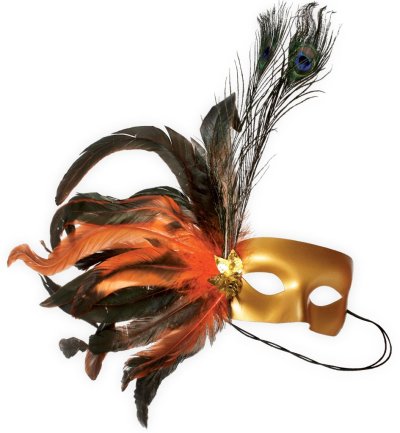 Federdomino, sortierte Motive, Maske, Karneval, Mottoparty, Accessoire