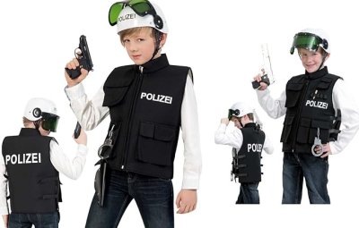 Kinderkostüm "Polizeieinsatzweste" Spielweste Polizei Polizist Police Carabinieri Gendarmerie Gr 128 - 152