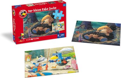 Der kleine Rabe Socke Kinderpuzzle, 2 Puzzles á 24 Teile